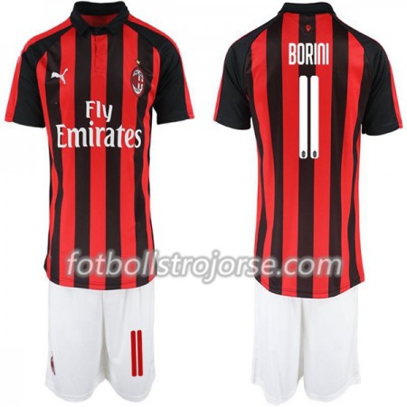 AC Milan Matchtröjor Fabio Borini 11 Barn Hemma Fotbollströja 2018-2019 AC Milan Matchtröjor Fabio Borini 11 Barn Hemma Fotbollströja 2018-2019
